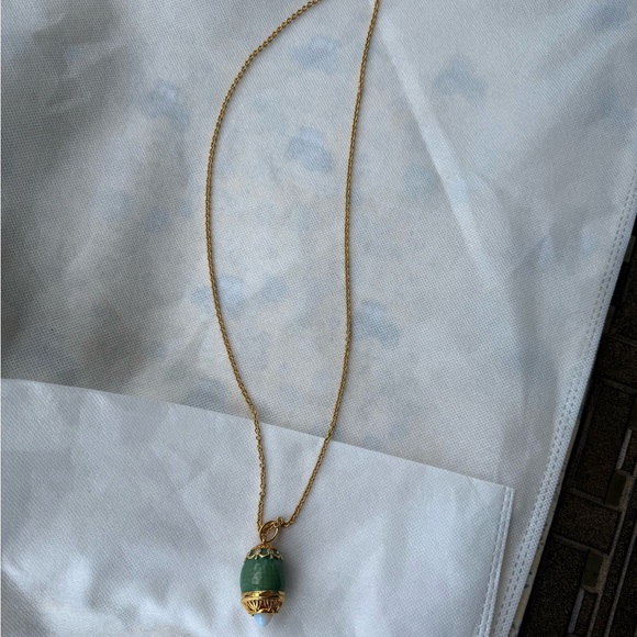 Gold and White Necklace with Intricate Design - Picture 7 of 7